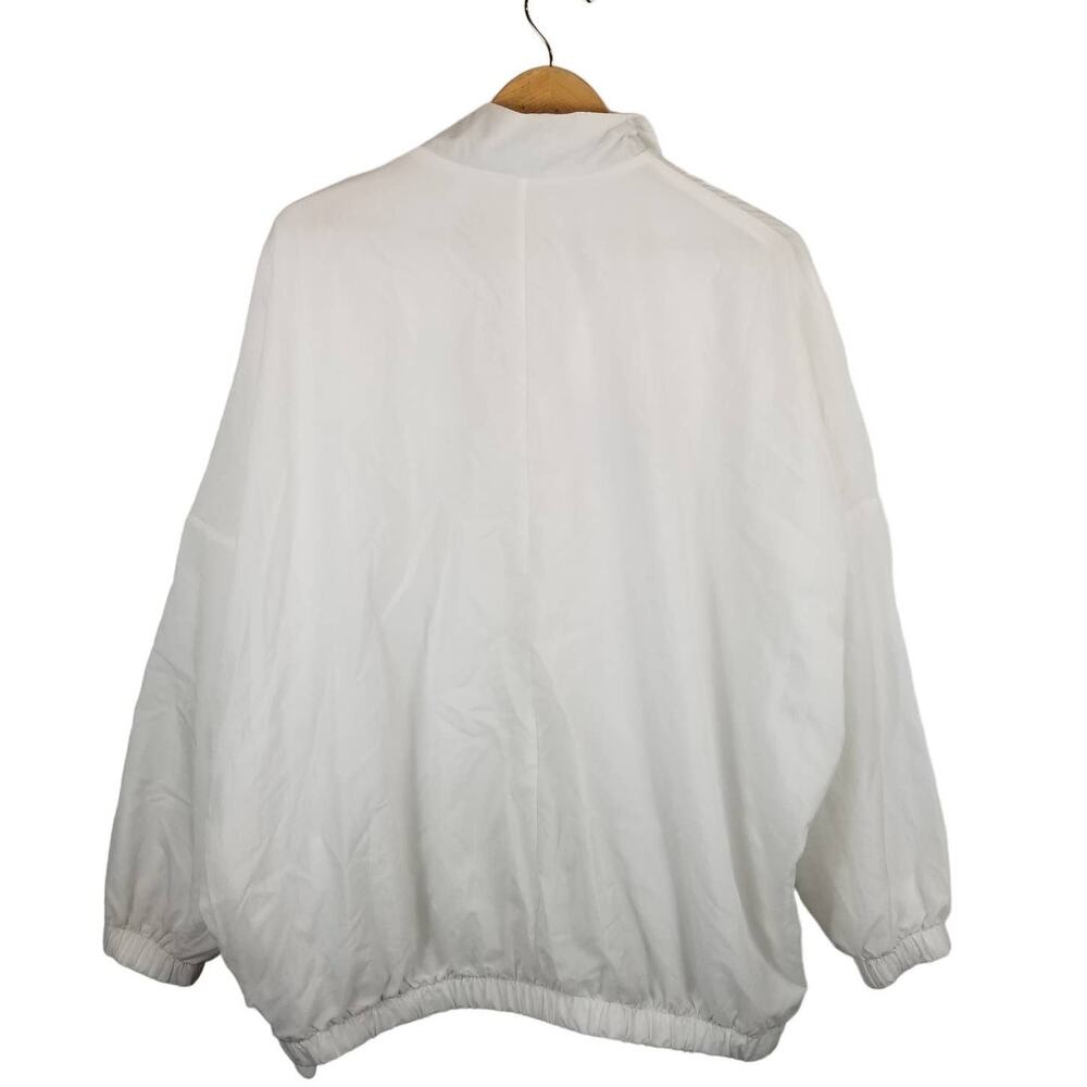 Nike Sportswear Women's Essential Woven Zip Front Jacket White Black L Large - Picture 3 of 9